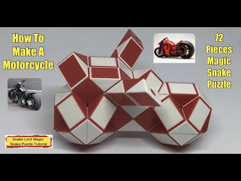 How To Make A Motorcycle - 72 Pieces Magic Snake Puzzle - 魔 尺 72 段