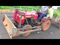 Mahindra Yuvraj 215 Review With Front End Dozer Loaded Grass In Mini Trolley