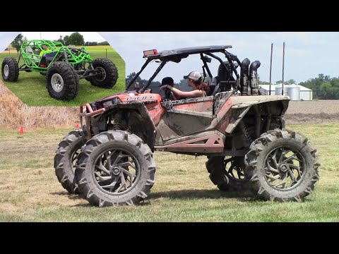 I trailer rock bouncer to mud hole, then park in grass.