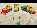 Мультфильмы про Рабочие Машины на пляже - строим песочный замок 