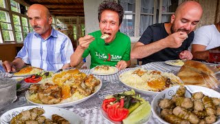 Unseen Eurasia VILLAGE FOOD!! Beef Dolma + RICE PILAF in Paradise Mountains, Azerbaijan!! - YouTube