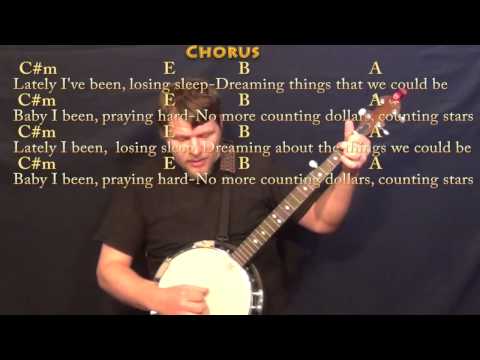 Counting Stars (ONEREPUBLIC) Banjo Cover Lesson in C#m with Chords/Lyrics