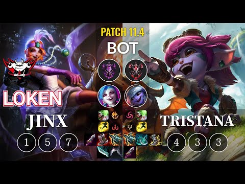JDG LokeN Jinx vs Tristana Bot - KR Patch 11.4