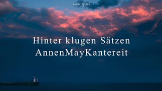 hinter klugen satzen - annenmaykantereit (legendado português e alemão)