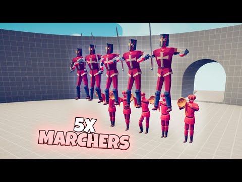 5X MARCHERS (SQUIRE SUMMONER) VS EVERY UNIT | TABS MODDED GAMEPLAY