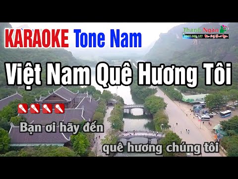 Việt Nam Quê Hương Tôi Karaoke Tông Nam |  Beat Nhạc Sống Thanh Ngân