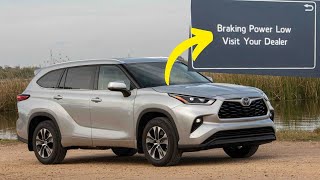 “Braking Power Low” warning in the Toyota Highlander