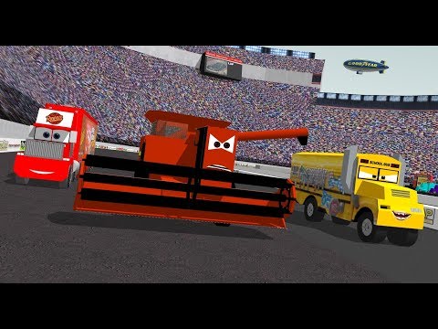 Miss Fritter vs Frank vs Mack! Piston Cup - Sketchup Animation