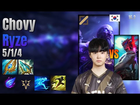 Chovy Mid Ryze vs Yone lol KR solo rank Full Game 16.2 | 쵸비 라이즈 vs 요네