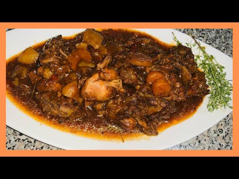 Brown Stew Chicken Back WITHOUT USING COOKING OIL | How To Cook Brown Stew Chicken Back