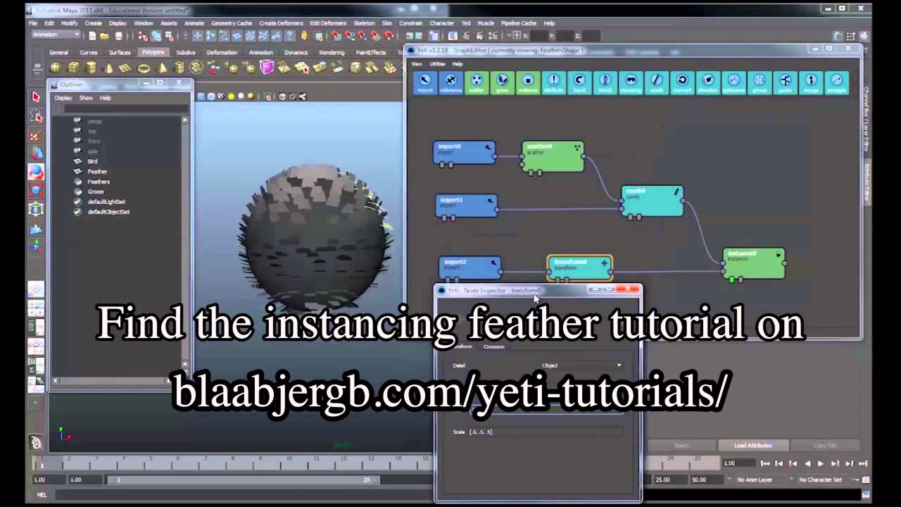 Feathers and instancing with Yeti