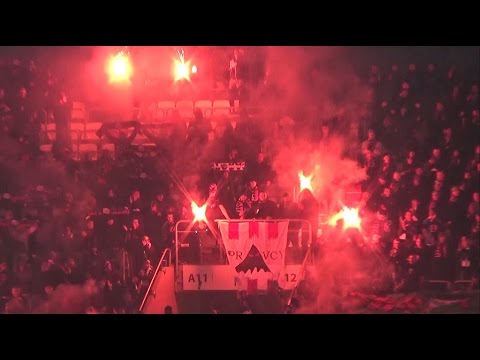 Oprawa kibiców GKS-u Tychy w Zabrzu 3.03.2017