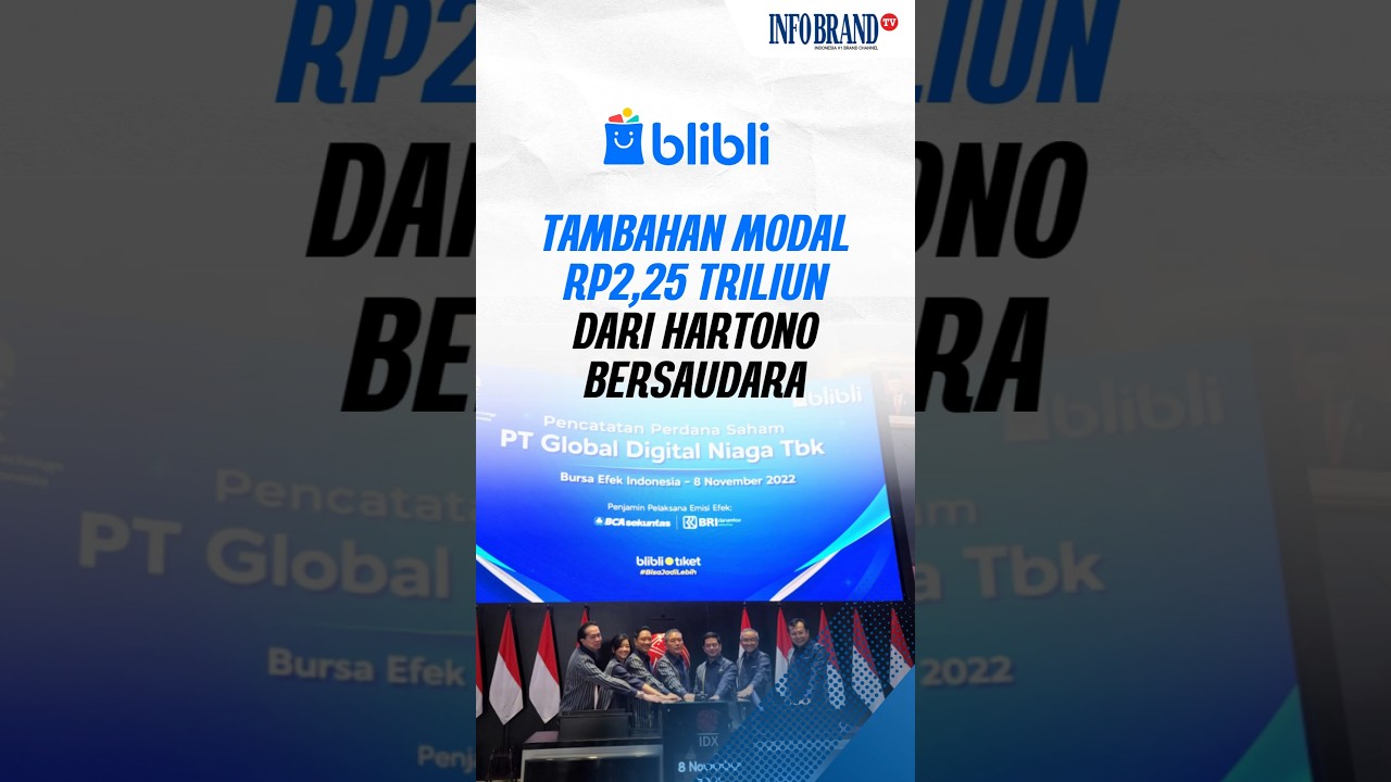 Hartono Bersaudara Suntik Tambahan Modal Rp 2,25 Triliun untuk PT Global Digital Niaga Tbk (Blibli)
