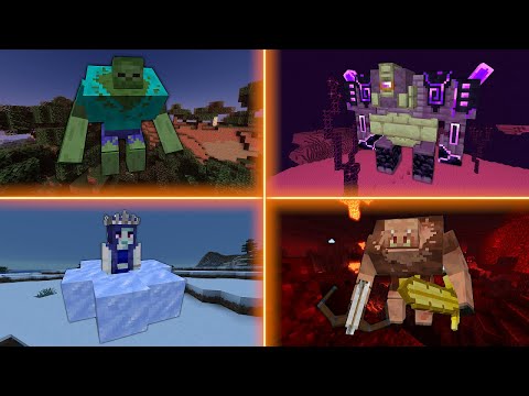 Overlord vs Nether vs Ender vs Snow Bosses | Minecraft Mob Battle