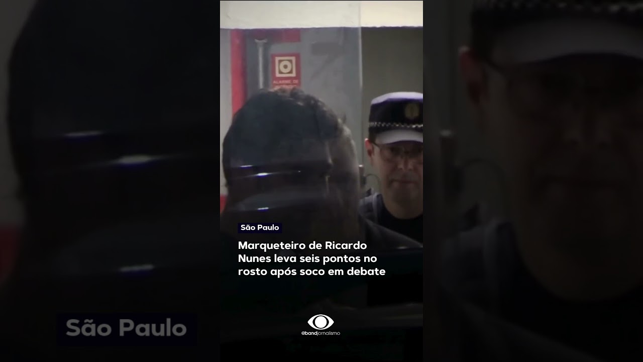 Marqueteiro de Nunes leva seis pontos no rosto após soco em debate #shorts
