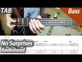 Radiohead - No Surprises | Bass Cover TABs