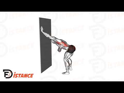 Exercice Étirement des lats contre le mur