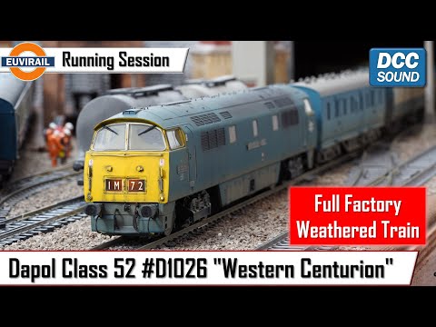 Factory Weathered Dapol Class 52 #D1026 "Western Centurion" (with SWD Sound) and Bachmann Mk1 Rake