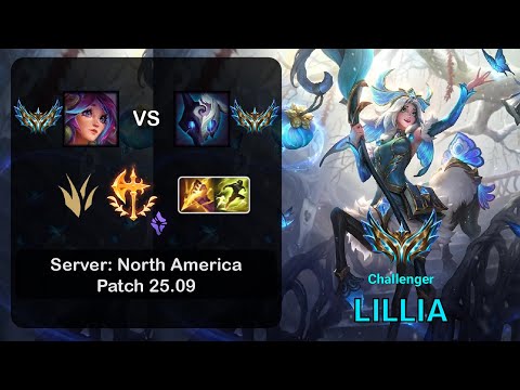 Lillia Jungle vs Kindred - NA Challenger - Patch 25.09