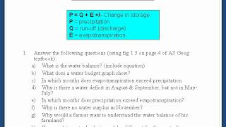 Lesson 3 River Regimes & Factors Affecting Discharge