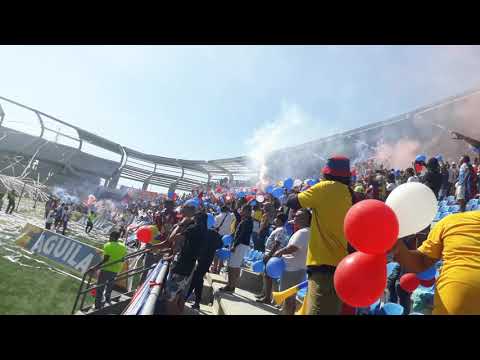 "Salida del ciclón en el sierra nevadaðŸ”µðŸ”´GARRA SAMARIA NORTEðŸ”µðŸ”´2018 vs atletico cali" Barra: Garra Samaria Norte • Club: Unión Magdalena • País: Colombia