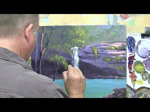 Learn To Paint TV E4 "Buderim Falls" Beginners Acrylic Painting Lessons. Painting Waterfalls