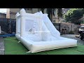 5x3 5x3m Inflatable White Bounce House With Slide And Ball Pit Combo For Kids