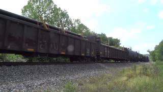 preview picture of video 'NS 380 with CN 2456 going thru Red House, West Virginia - 5-26-2014'