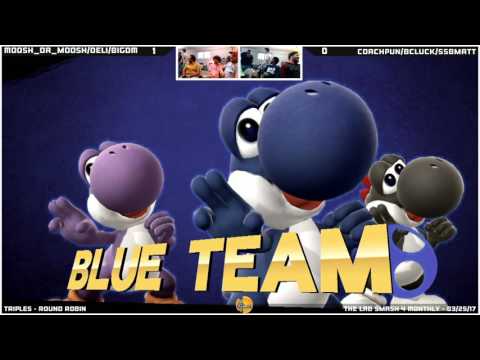 Moosh_Da_Moosh/Deli/BigDM vs CoachPun/SSBMatt/BCLuck - Round Robin - Smash 4 Triples