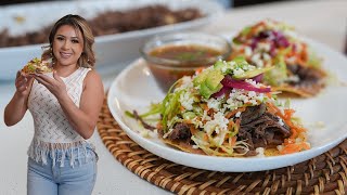 These have to be the SIMPLEST yet the most DELICIOUS BEEF TOSTADAS you will ever make!