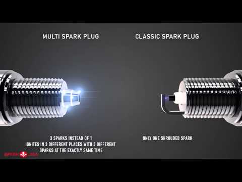Brisk Premium Multi-Spark vs Standard spark plug video 3D demonstration