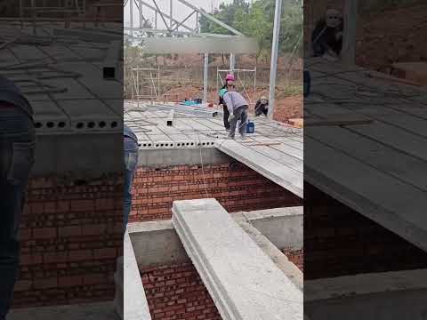 Precast concrete panel roof installation