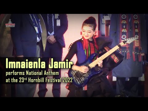 Imnaienla Jamir performs National Anthem at the 23rd Hornbill Festival 2022