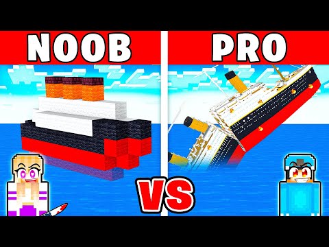 NOOB vs PRO: TITANIC HOUSE Build Challenge in Minecraft With Crazy Fan Girl!