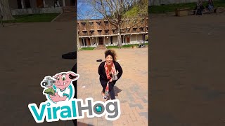 Screaming Art Major Goes Nuts (On Purpose) Over Trump Banner || ViralHog