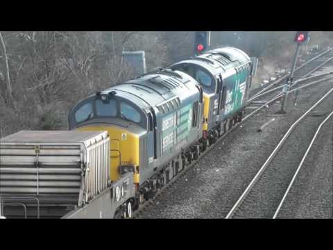 DRS class 37s Nos 37069 & 37259 at Heworth & Pelaw Jct - 6E44 - 10th Jan 2017