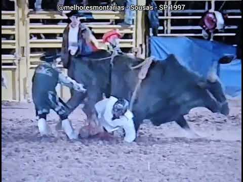🇧🇷 Ednei Caminhas x Pedra 90 - Rodeio de Sousas 1997 #rodeio #rodeo #melhoresmontarias
