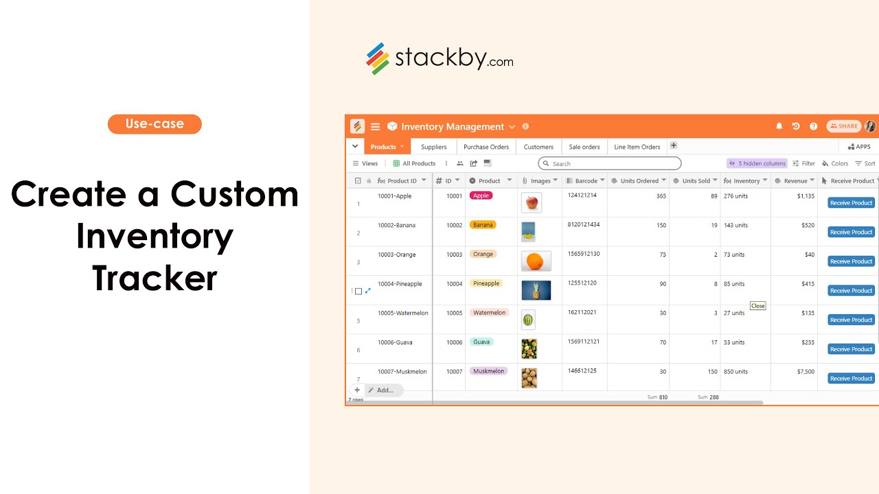 Build a Custom Inventory Tracker | Stackby Use-case