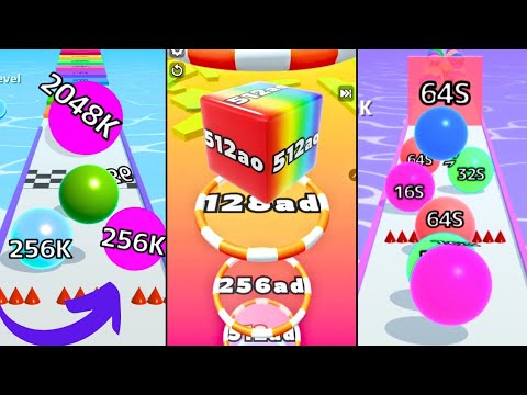 No Glitch | Full Fall | Jelly Run 2048 vs Ball Run 2048 vs Ball Run Infinity| 1024AO High Score