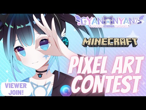 【Minecraft】Pixel Art Contest: final hour + winner! | VTuber Cyan 🎠