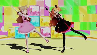 【MMD】名取さなと赤月ゆにでビバハピ【VTuber】