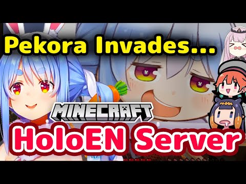 Usada Pekora - Wants to Invade Hololive English Minecraft Server for New Pranks【ENG Sub/Hololive】