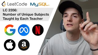 YouTube video 'LeetCode 2356: Number of Unique Subjects Taught by Each Teacher [SQL]'