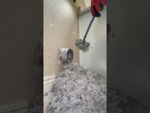 First dryer vent cleaning since 2004. 20 years of lint! #oddlysatisfying #dryerventcleaning #asmr