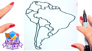 ¿Cómo dibujar  Mapa de Sudamerica - Dibujo de Mapa de Sudamerica
