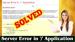 [FIXED] Server Error In &#39;/&#39; Application Code Problem Issue
