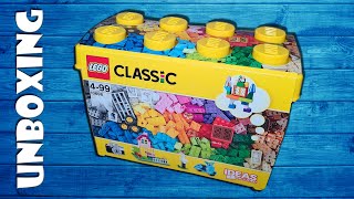 UNBOXING Spielzeug LEGO Bausteine + Grundplatte - unboxing LEGO 10698 [4K]