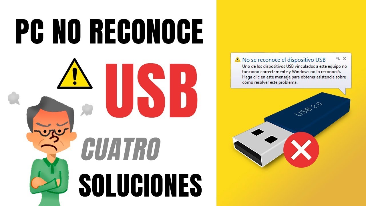 💻 Mi PC no reconoce dispositivo USB | 4 SOLUCIONES ✅