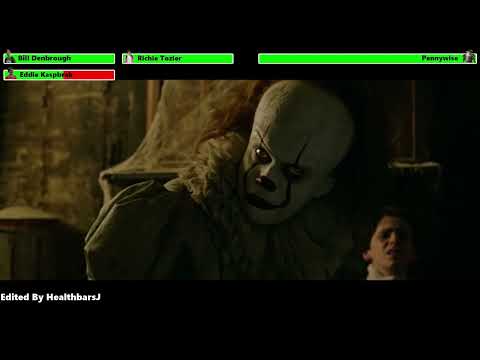 The Losers Club vs. Pennywise (First Fight) with healthbars (Halloween Special)