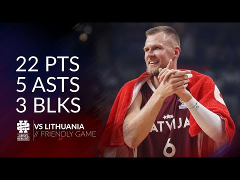 Kristaps Porzingis 22 pts 5 asts 3 blks vs Lithuania Friendly Game